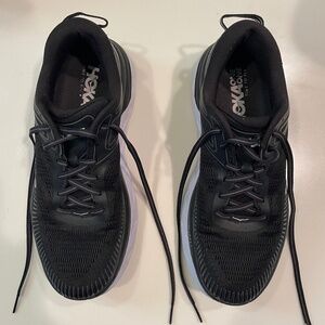 Womens Hoka Bondi 7 sneakers, size 9, black